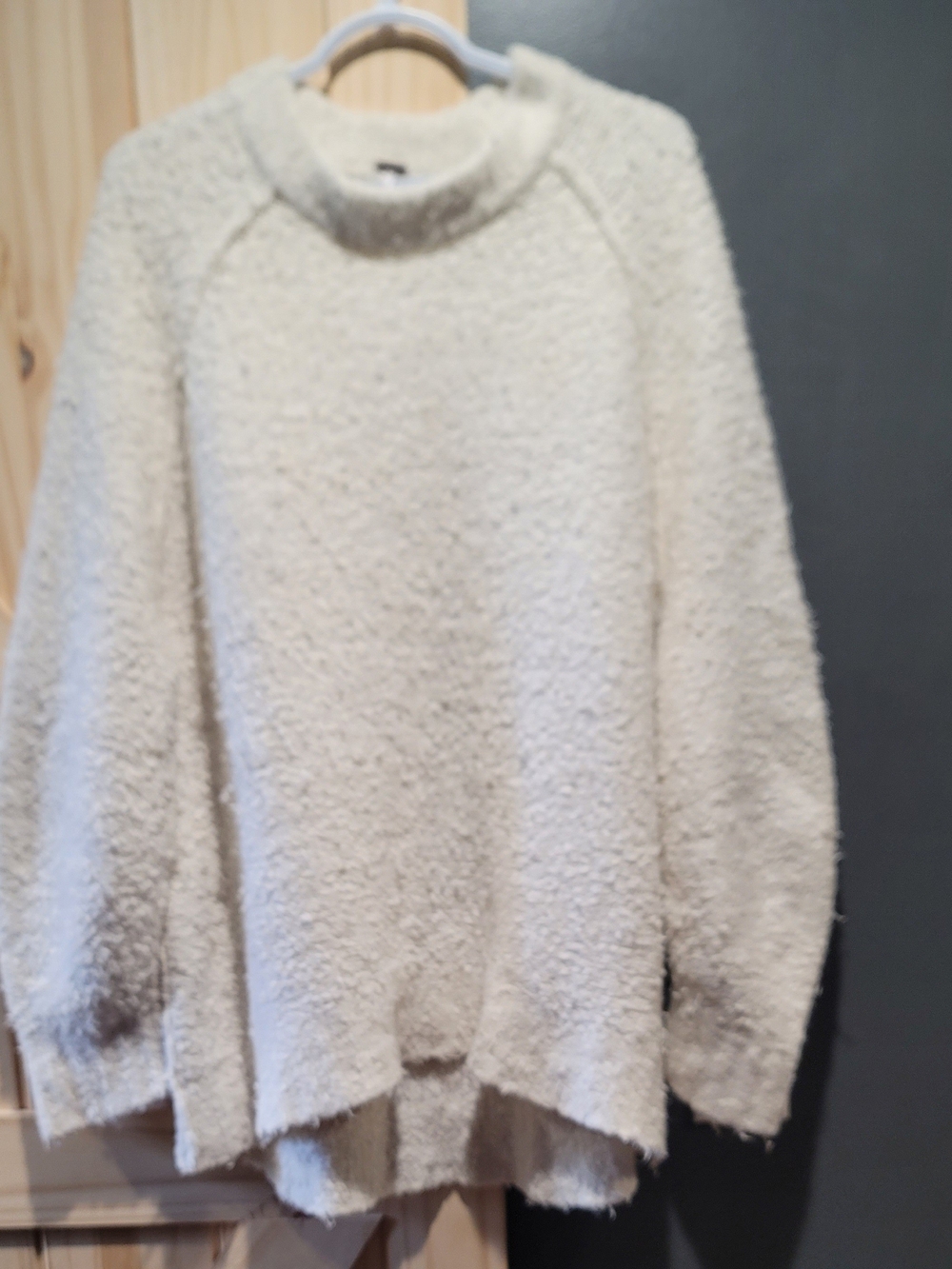 Free People Bouclé Crew Neck Sweater Vanilla S